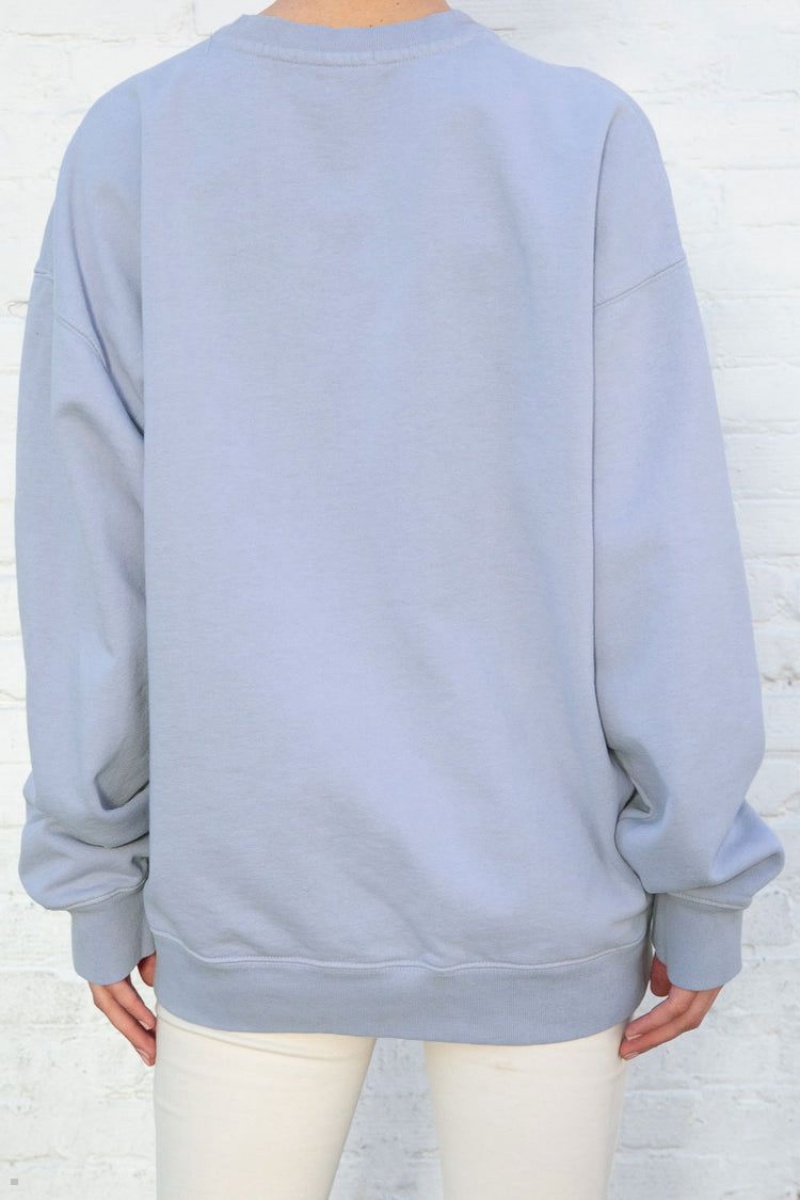 Sweatshirt Brandy Melville Erica Bleu Clair | MLH-28850158